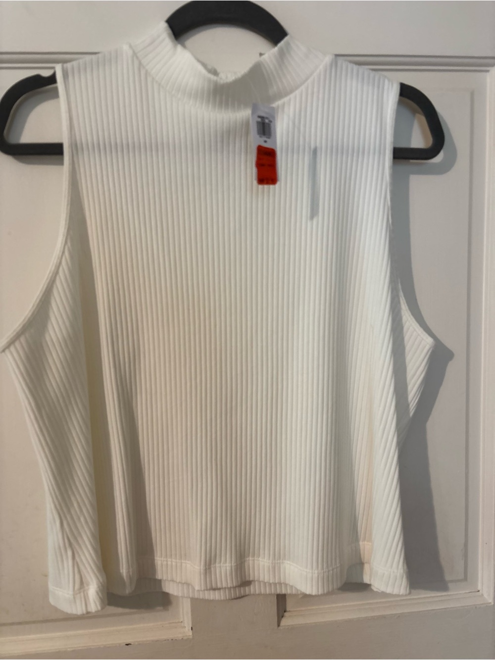 Old Navy White Ribbed Mock Neck Tank